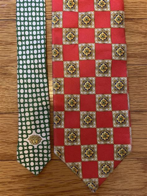 red versace tie|versace medusa tie.